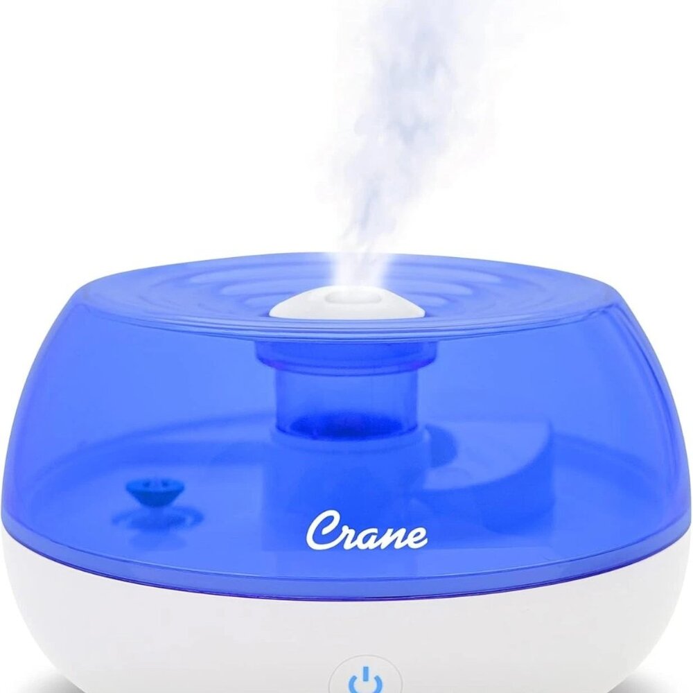 Crane EE-5951 Ultrasonic Cool Mist Humidifier 0.2 Gal Blue & White